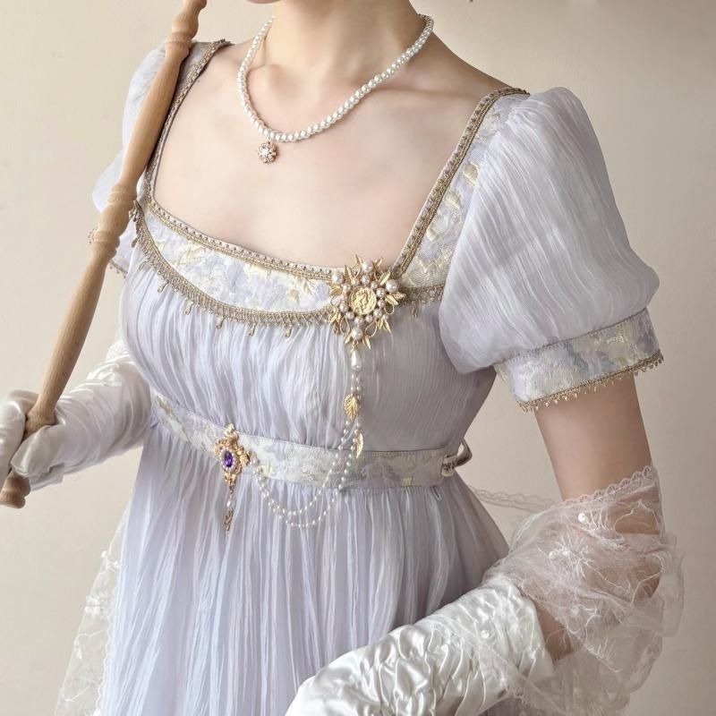 Women'S Green Formal Wear - Handgemaakte Regency Empire Taille Lolita-jurk Dames