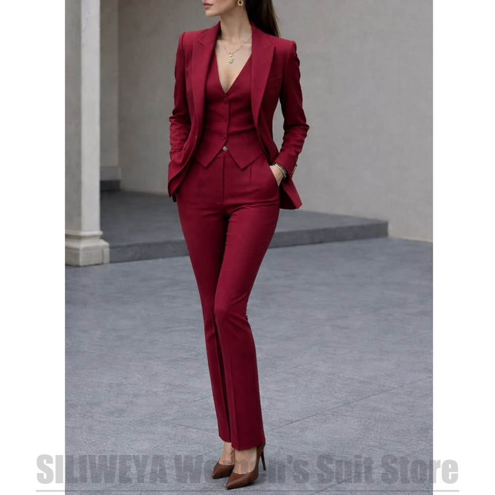 Women Formal Wear Blazers - Dames 3-delige pakset Blazer Vest Broek