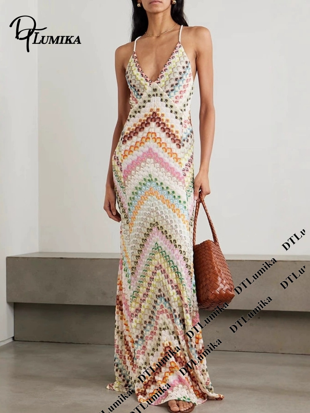 Women'S Formal Resort Wear - DTLumika Maxi-jurk met Boheemse print en