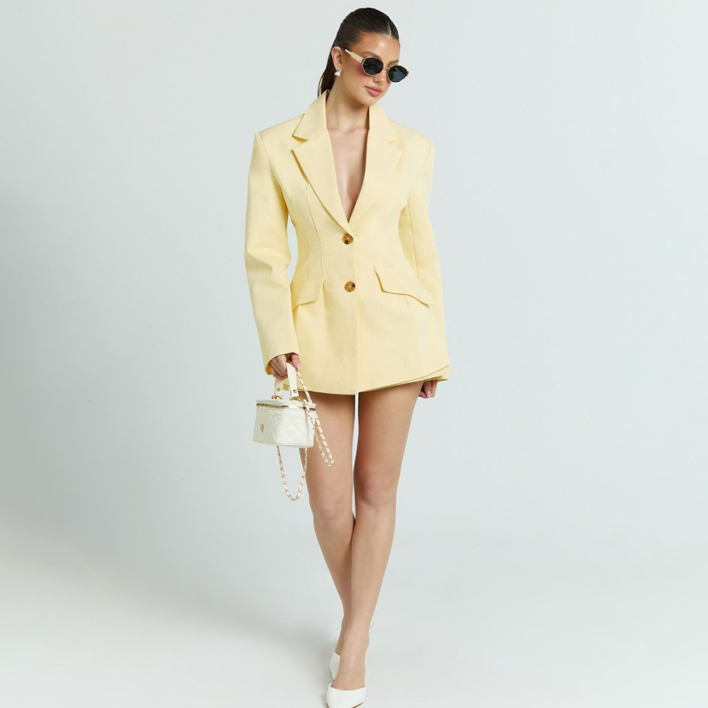 Lichtgeel dames 2-delig pak me - Yellow Formal Wear Women recensie en prijs