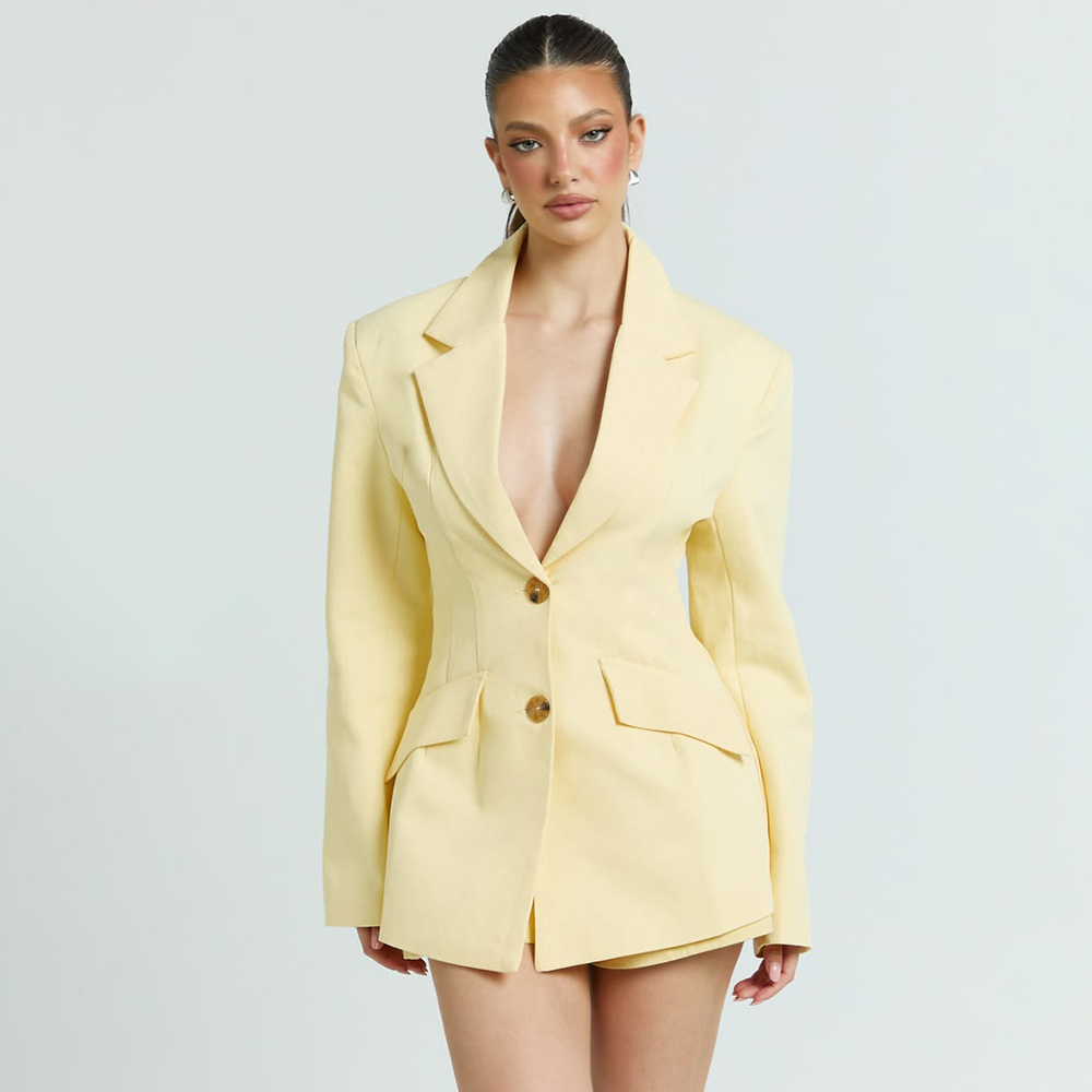 Lichtgeel dames 2-delig pak me - Yellow Formal Wear Women recensie en prijs