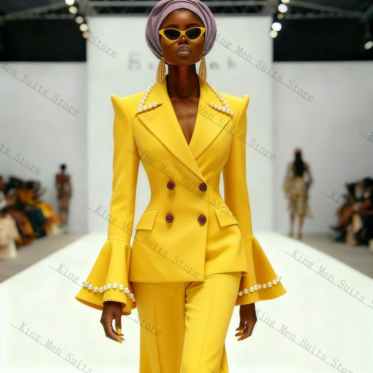 Parels Geel Vrouwen Pak Set 2  - Yellow Formal Wear Women recensie en prijs