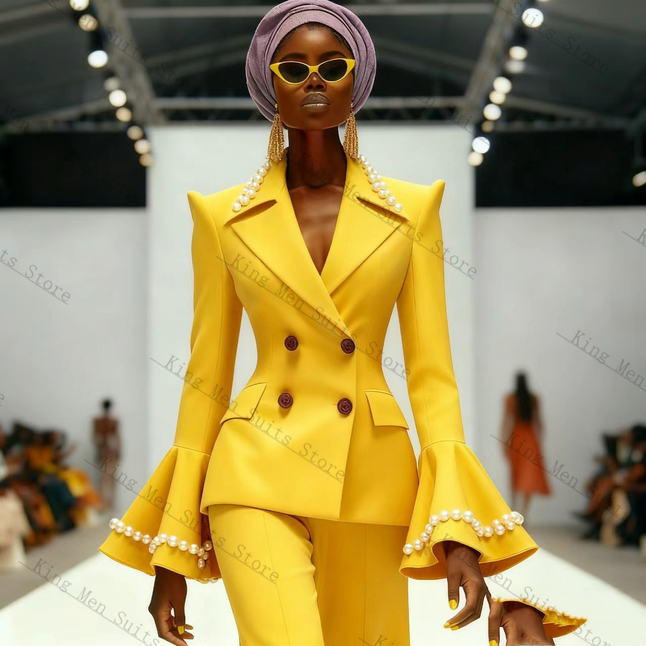 Parels Geel Vrouwen Pak Set 2  - Yellow Formal Wear Women recensie en prijs