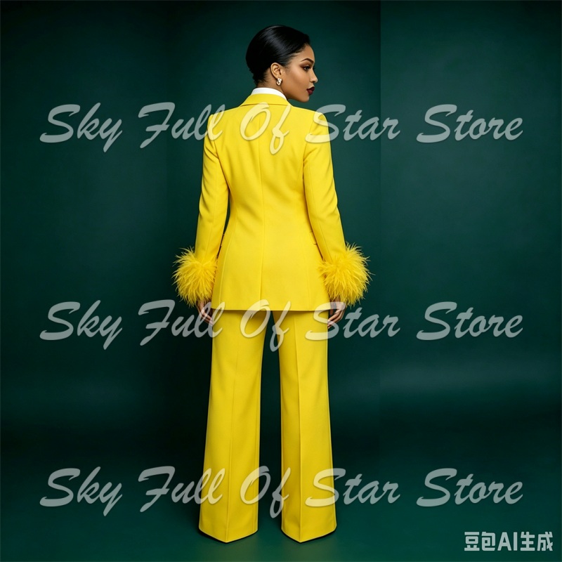 Heldergele verenmanchet damesp - Yellow Formal Wear Women recensie en prijs