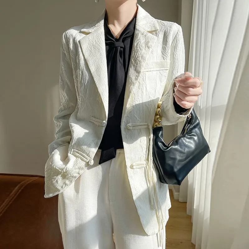 Witte getextureerde blazer voo - Women Formal Wear Blazers recensie en prijs
